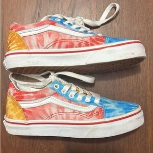 Vans Kids Tie-Dye Sneakers - Red, Blue, and Yellow